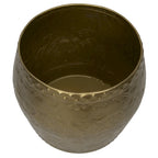Debossed Metal Drum Side Table – Brass, Round, Modern Style, Single
