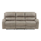 85" Manual Double Recliner Sofa – Brown, Microfiber, Tufted Back, Seats 2–3