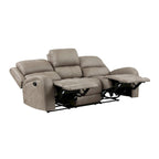 85" Manual Double Recliner Sofa – Brown, Microfiber, Tufted Back, Seats 2–3