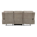 85" Manual Double Recliner Sofa – Brown, Microfiber, Tufted Back, Seats 2–3