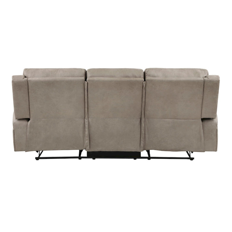 85" Manual Double Recliner Sofa – Brown, Microfiber, Tufted Back, Seats 2–3