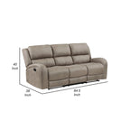 85" Manual Double Recliner Sofa – Brown, Microfiber, Tufted Back, Seats 2–3