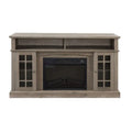 58" Entertainment Console with 23" Fireplace Inset – Gray Wash / Espresso, Classic Style, Single