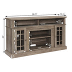 58" Entertainment Console with 23" Fireplace Inset – Gray Wash / Espresso, Classic Style, Single