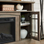 58" Entertainment Console with 23" Fireplace Inset – Gray Wash / Espresso, Classic Style, Single