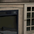 58" Entertainment Console with 23" Fireplace Inset – Gray Wash / Espresso, Classic Style, Single