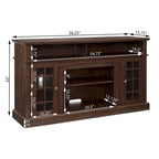 58" Entertainment Console with 23" Fireplace Inset – Gray Wash / Espresso, Classic Style, Single