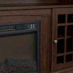 58" Entertainment Console with 23" Fireplace Inset – Gray Wash / Espresso, Classic Style, Single