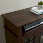 58" Entertainment Console with 23" Fireplace Inset – Gray Wash / Espresso, Classic Style, Single